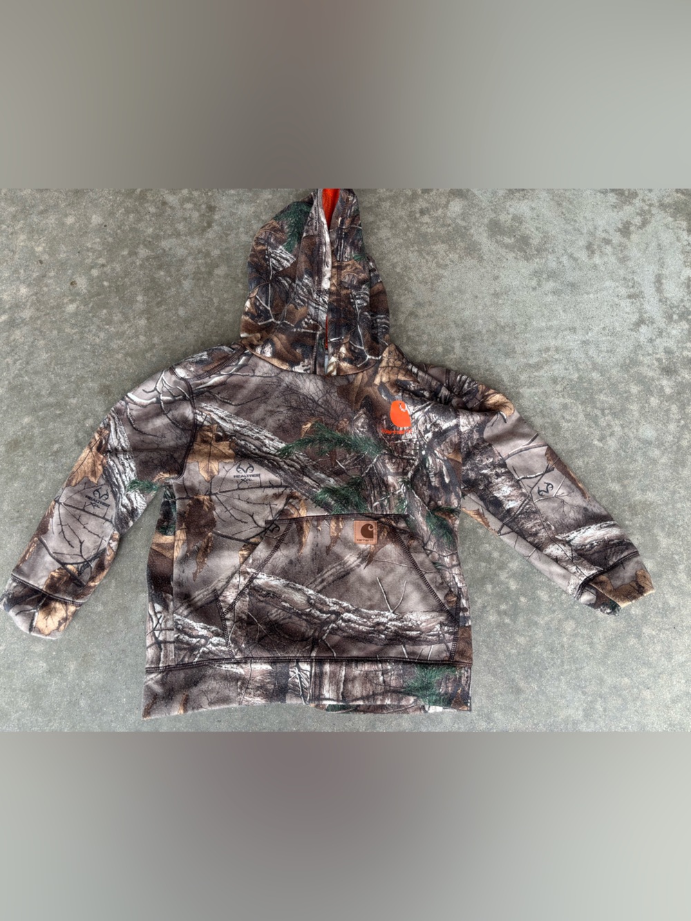 Carhartt Kids Realtree Camo Hoodie with Orange Accent